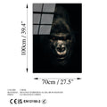 Gorilla Karanlik Portre Cam Tablo - Siyah