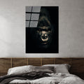 Gorilla Karanlik Portre Cam Tablo - Siyah