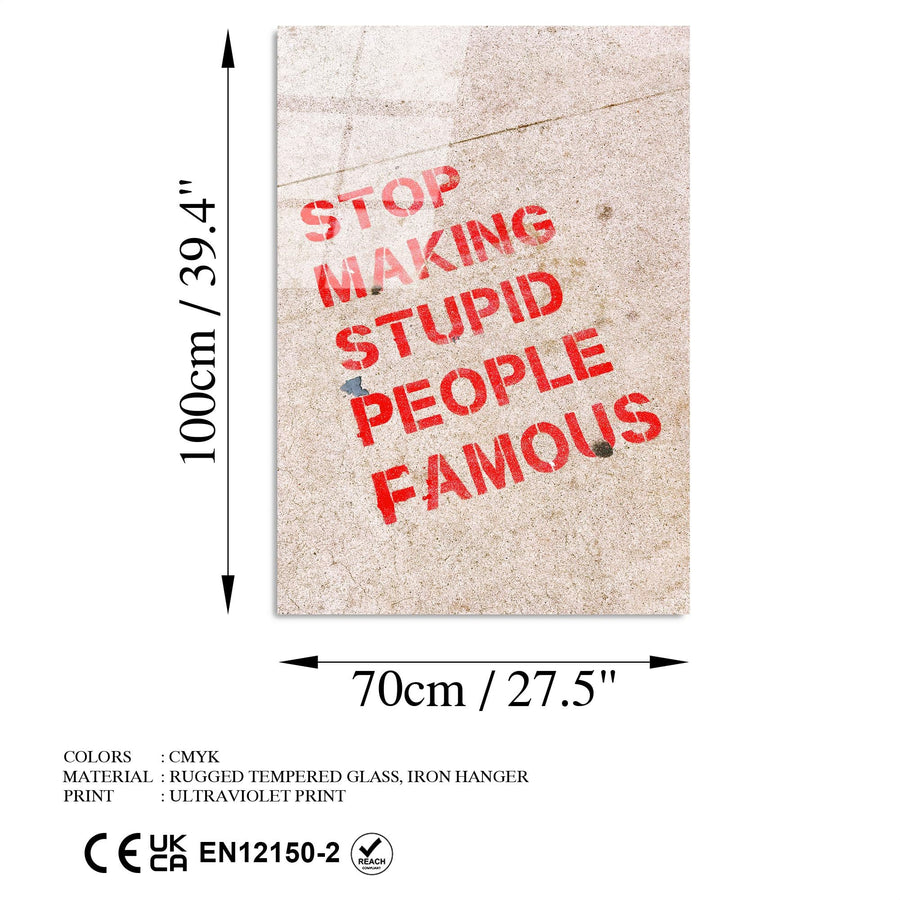 Stop Making Stupid People Famous Cam Tablo - Krem
