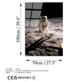 Ay Yüzeyinde Astronot Cam Tablo - Gri