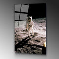 Ay Yüzeyinde Astronot Cam Tablo - Gri