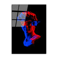 Davut Heykeli Pop Art Cam Tablo - Siyah