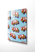 Fun Yazili Mavi Pop-Art Cam Tablo - Mavi