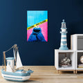 Cookie Monster Pop Art Cam Tablo - Mavi