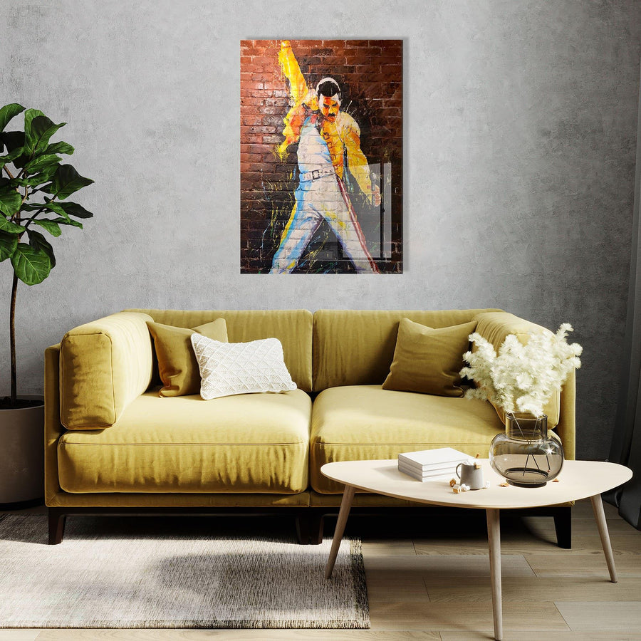 Freddie Mercury Pop Art Cam Tablo - Cok Renkli