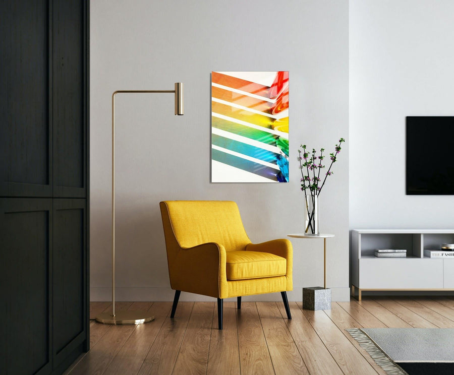 Gogkusagi Serit Cam Tablo - Cok Renkli