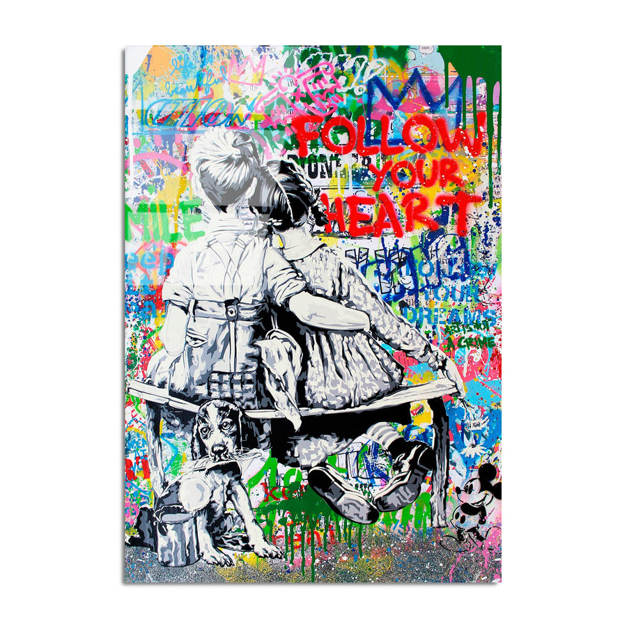 Follow Your Heart Graffiti Cam Tablo - Cok-Renkli