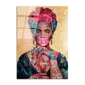 Frida Kahlo Graffiti Pop Art Cam Tablo - Altin