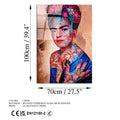 Frida Kahlo Bakir Pop Art Cam Tablo - Bakir