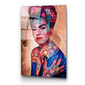 Frida Kahlo Bakir Pop Art Cam Tablo - Bakir