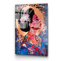 Geisha Graffiti Cam Tablo - Cok-Renkli