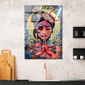 Geisha Dua Graffiti Cam Tablo - Cok-Renkli
