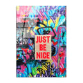 Just Be Nice Graffiti Cam Tablo - Cok-Renkli