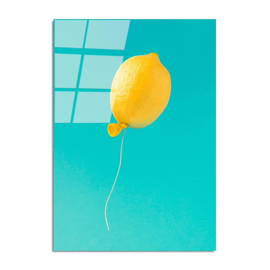 Limon Balon Cam Tablo - Sari