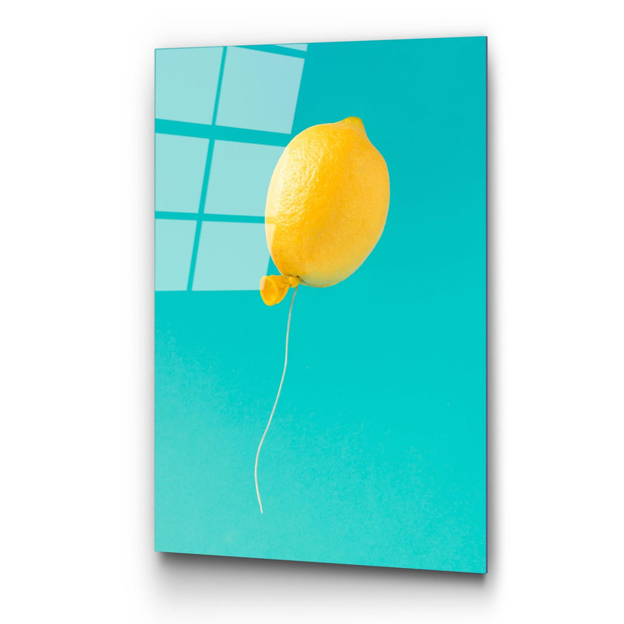 Limon Balon Cam Tablo - Sari