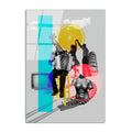 Modern Surreal Kolaj Cam Tablo - Gri