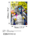 Pop Art David Heykeli Cam Tablo - Sari