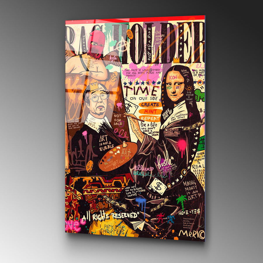 Mona Lisa Pop Art Cam Tablo - Cok Renkli