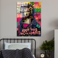 Punk Mona Lisa Grafiti Cam Tablo - Cok Renkli