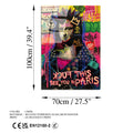 Punk Mona Lisa Grafiti Cam Tablo - Cok Renkli