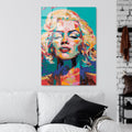 Marilyn Monroe Pop Art Cam Tablo - Yesil