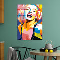 Marilyn Monroe Geometrik Cam Tablo - Cok Renkli