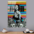 Kadın Pop Art Cam Tablo - Cok Renkli