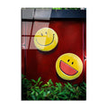 Smiley Yuz Pop Art Cam Tablo - Kirmizi