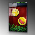 Smiley Yuz Pop Art Cam Tablo - Kirmizi