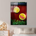 Smiley Yuz Pop Art Cam Tablo - Kirmizi