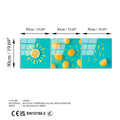 Limon Tropical Uclu Set Cam Tablo - Sari