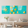 Limon Tropical Uclu Set Cam Tablo - Sari