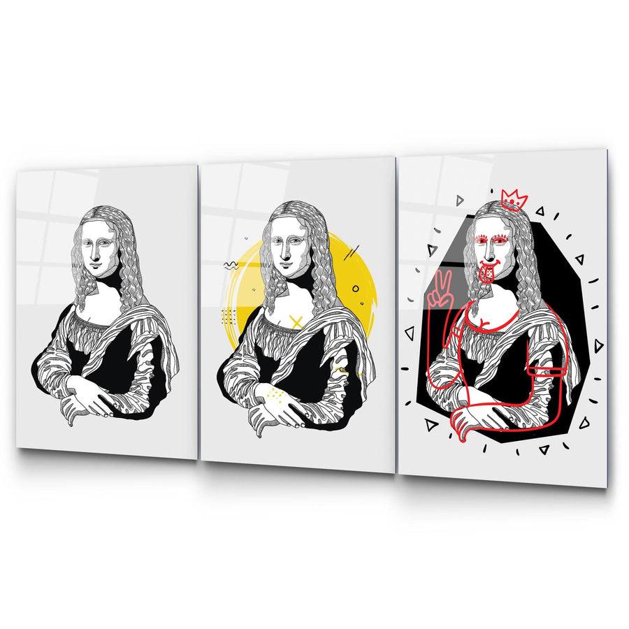 Mona Lisa Modern Set Cam Tablo - Beyaz