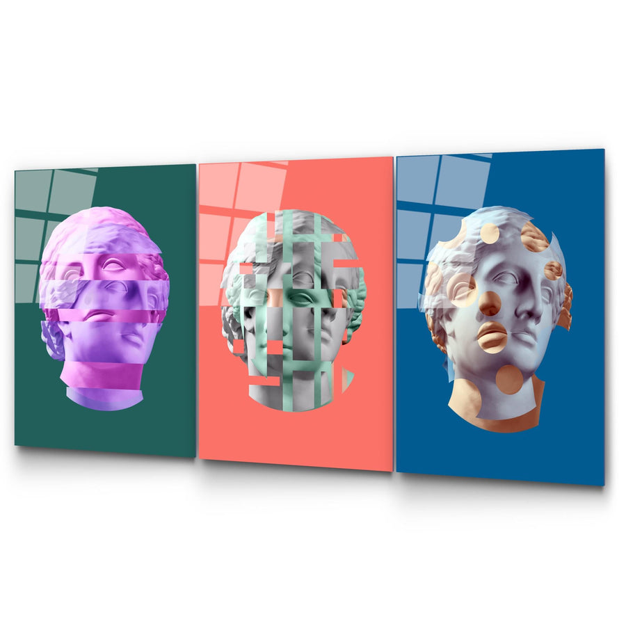 Heykel Pop-Art Set Cam Tablo - Cok-renkli