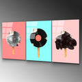 Pop-Art Dondurma Set Cam Tablo - Cok-renkli