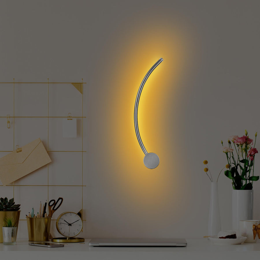 S-Form Modern LED Aplik - Gümüş