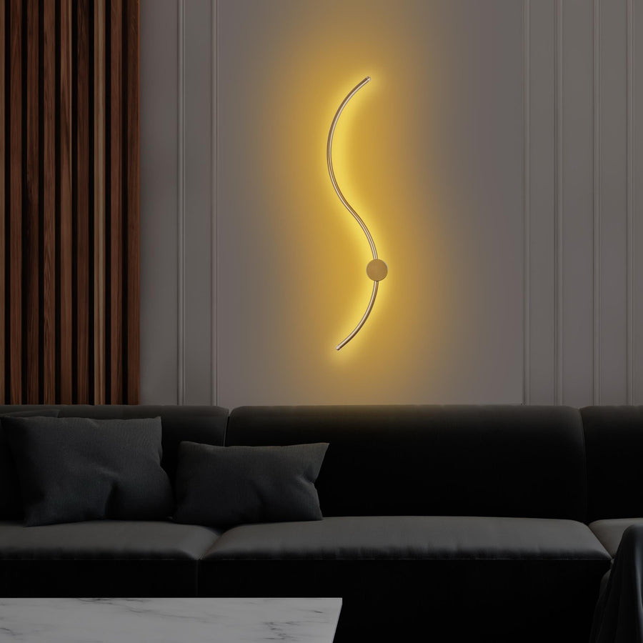 S-Dalga Modern LED Aplik - Altın