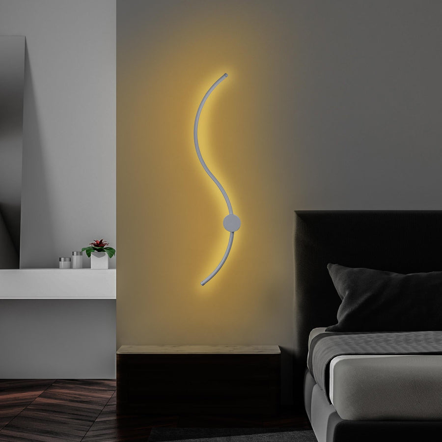 S-Dalga Modern LED Aplik - Beyaz