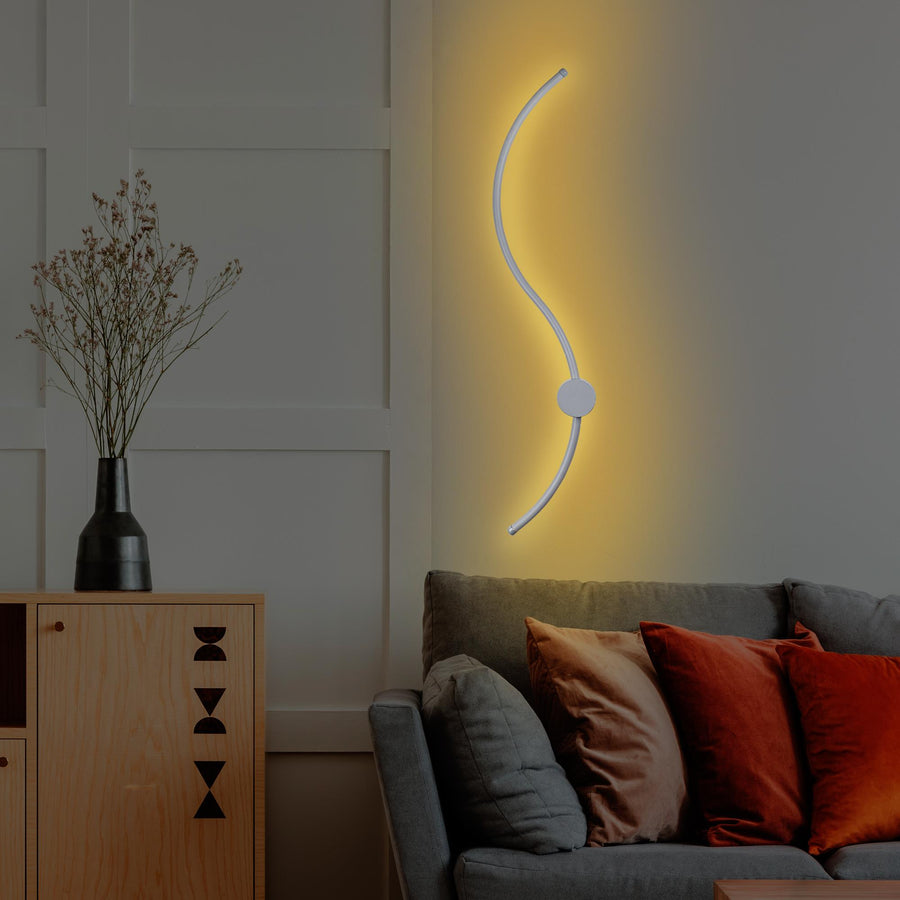 S-Dalga Modern LED Aplik - Beyaz