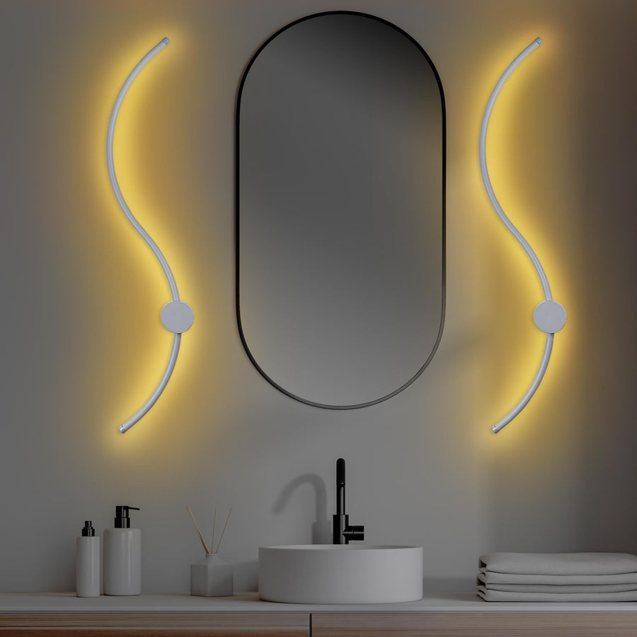 S-Dalga Modern LED Aplik - Beyaz