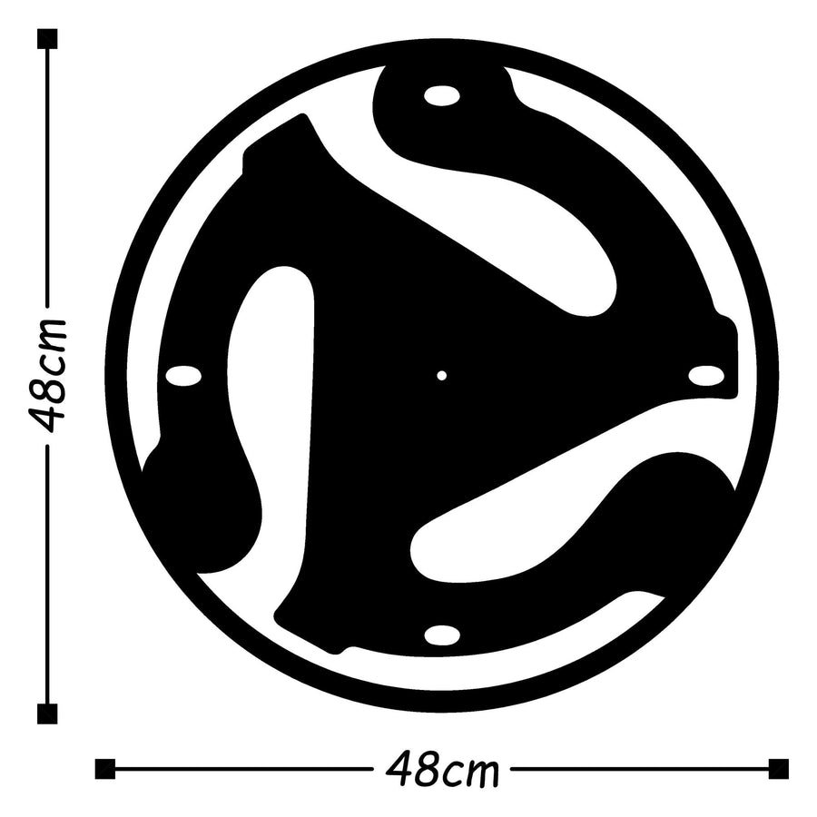 Soyut Organik Form Metal Duvar Saati - Siyah