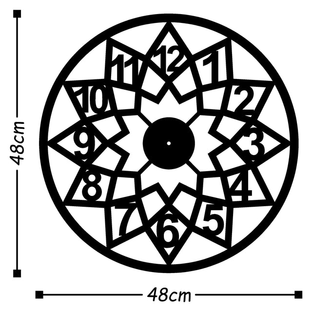 Cicek Mandala Bakir Metal Duvar Saati