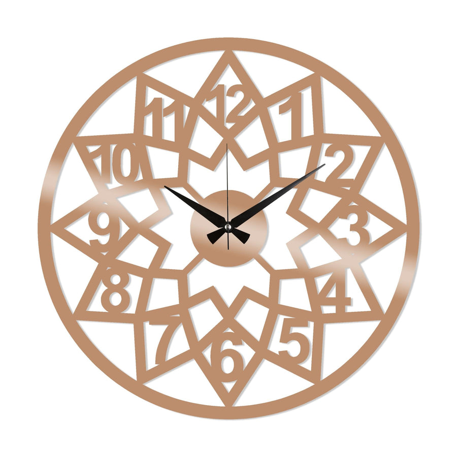 Cicek Mandala Bakir Metal Duvar Saati