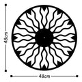 Gunes Alev Altin Metal Duvar Saati