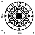 Geometrik Metal Duvar Saati - Siyah