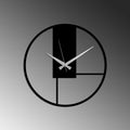 Mondrian Modern Metal Duvar Saati - Siyah