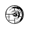 Devre Modern Metal Duvar Saati - Siyah