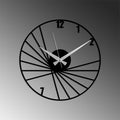 Fan Dilimi Modern Metal Duvar Saati - Siyah