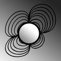 Spiral Sarmal Metal Duvar Aynası - Siyah