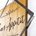 Bon Appetit Ahsap Metal Duvar Panosu - Kahve